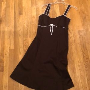 Brown and white fitted dress